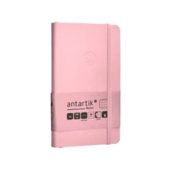 CUADERNO CON GOMILLA ANTARTIK NOTES TAPA BLANDA A6 RAYAS ROSA PASTEL 100 HOJAS 80 GR FSC