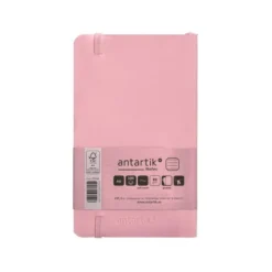 CUADERNO CON GOMILLA ANTARTIK NOTES TAPA BLANDA A6 RAYAS ROSA PASTEL 100 HOJAS 80 GR FSC