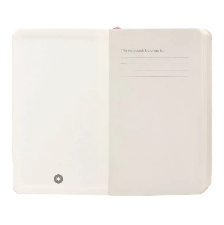 CUADERNO CON GOMILLA ANTARTIK NOTES TAPA BLANDA A6 RAYAS ROSA PASTEL 100 HOJAS 80 GR FSC
