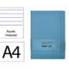 CUADERNO CON GOMILLA ANTARTIK NOTES TAPA DURA A4 HOJAS RAYAS AZUL CLARO 100 HOJAS 80 GR FSC