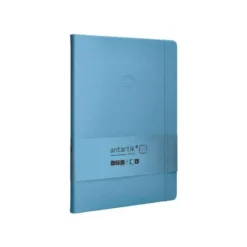 CUADERNO CON GOMILLA ANTARTIK NOTES TAPA DURA A4 HOJAS RAYAS AZUL CLARO 100 HOJAS 80 GR FSC