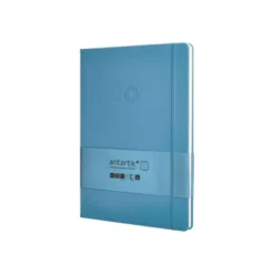CUADERNO CON GOMILLA ANTARTIK NOTES TAPA DURA A4 HOJAS RAYAS AZUL CLARO 100 HOJAS 80 GR FSC
