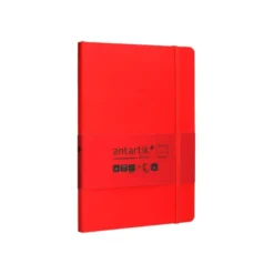 CUADERNO CON GOMILLA ANTARTIK NOTES TAPA BLANDA A5 HOJAS RAYAS ROJO 80 HOJAS 80 GR FSC