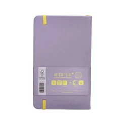 CUADERNO CON GOMILLA ANTARTIK NOTES TAPA DURA A6 HOJAS CUADRICULA MORADO Y AMARILLO 100 HOJAS 80 GR FSC