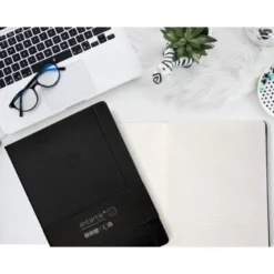 CUADERNO CON GOMILLA ANTARTIK NOTES TAPA DURA A4 HOJAS RAYAS NEGRO 100 HOJAS 80 GR FSC