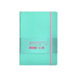 CUADERNO CON GOMILLA ANTARTIK NOTES TAPA BLANDA A5 HOJAS RAYAS ROSA Y TURQUESA 80 HOJAS 80 GR FSC