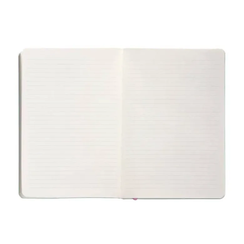 CUADERNO CON GOMILLA ANTARTIK NOTES TAPA BLANDA A5 HOJAS RAYAS ROSA Y TURQUESA 80 HOJAS 80 GR FSC