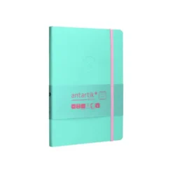 CUADERNO CON GOMILLA ANTARTIK NOTES TAPA BLANDA A5 HOJAS RAYAS ROSA Y TURQUESA 80 HOJAS 80 GR FSC