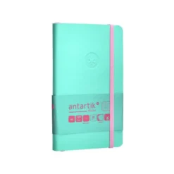 CUADERNO CON GOMILLA ANTARTIK NOTES TAPA BLANDA A6 CUADRICULA ROSA Y TURQUESA 100 HOJAS 80 GR FSC
