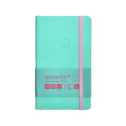 CUADERNO CON GOMILLA ANTARTIK NOTES TAPA BLANDA A6 CUADRICULA ROSA Y TURQUESA 100 HOJAS 80 GR FSC