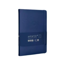 CUADERNO CON GOMILLA ANTARTIK NOTES TAPA DURA A5 HOJAS RAYAS AZUL MARINO 100 HOJAS 80 GR FSC