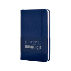 CUADERNO CON GOMILLA ANTARTIK NOTES TAPA DURA A6 HOJAS LISAS AZUL MARINO 100 HOJAS 80 GR FSC
