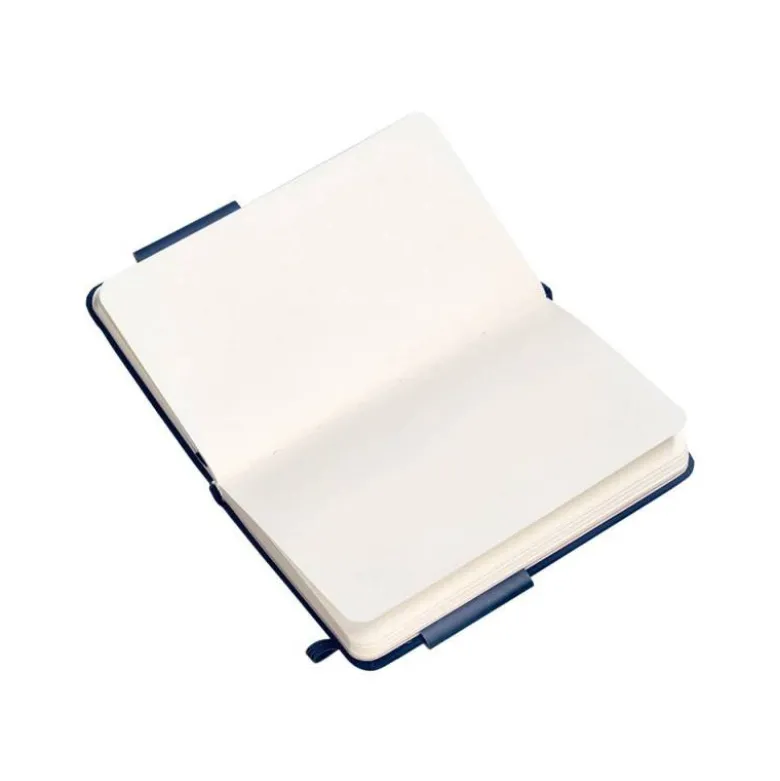 CUADERNO CON GOMILLA ANTARTIK NOTES TAPA DURA A6 HOJAS LISAS AZUL MARINO 100 HOJAS 80 GR FSC