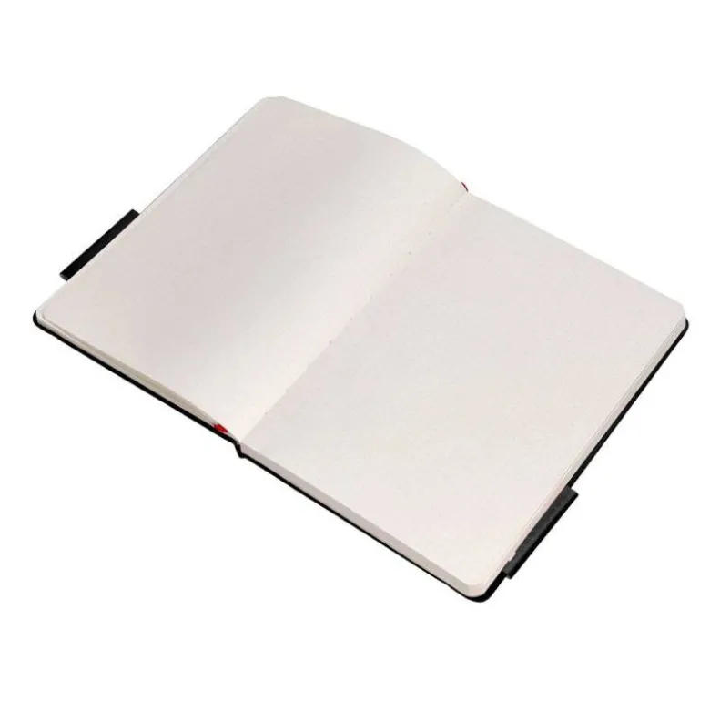 CUADERNO CON GOMILLA ANTARTIK NOTES TAPA DURA A5 HOJAS PUNTOS NEGRO Y ROJO 100 HOJAS 80 GR FSC