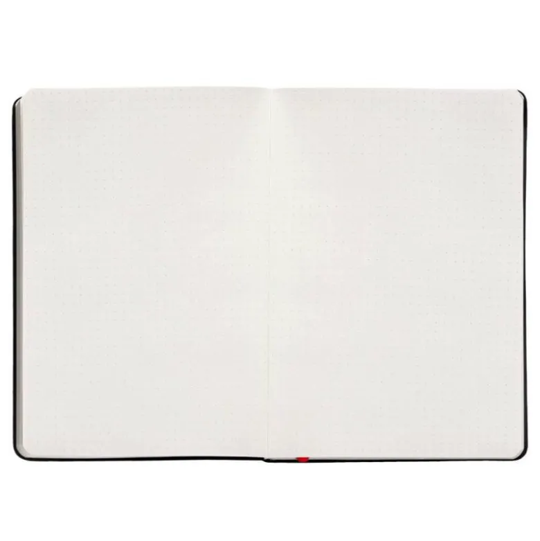 CUADERNO CON GOMILLA ANTARTIK NOTES TAPA DURA A5 HOJAS PUNTOS NEGRO Y ROJO 100 HOJAS 80 GR FSC