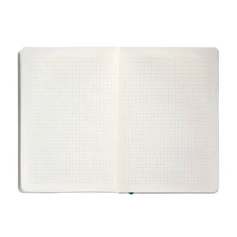 CUADERNO CON GOMILLA ANTARTIK NOTES TAPA BLANDA A5 HOJAS CUADRICULA VERDE AGUAMARINA 80 HOJAS 80 GR FSC