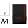 CUADERNO CON GOMILLA ANTARTIK NOTES TAPA DURA A4 HOJAS LISAS NEGRO Y ROJO 100 HOJAS 80 GR FSC
