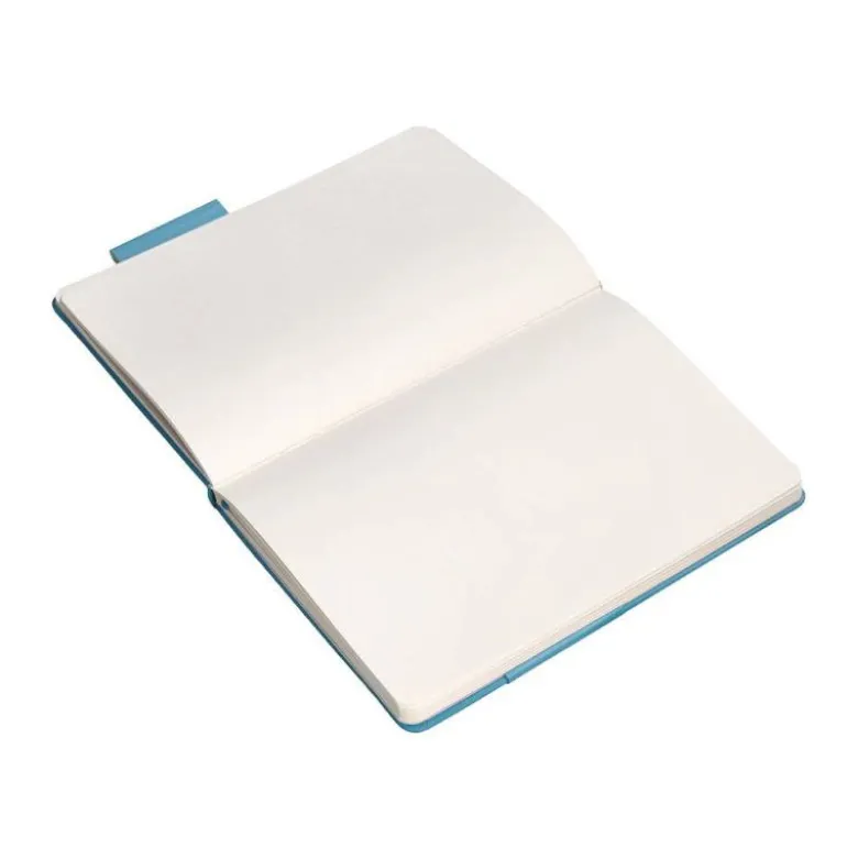 CUADERNO CON GOMILLA ANTARTIK NOTES TAPA DURA A4 HOJAS LISAS AZUL CLARO 100 HOJAS 80 GR FSC