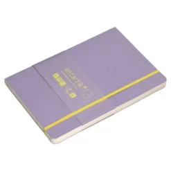 CUADERNO CON GOMILLA ANTARTIK NOTES TAPA BLANDA A5 HOJAS PUNTOS MORADO Y AMARILLO 80 HOJAS 80 GR FSC