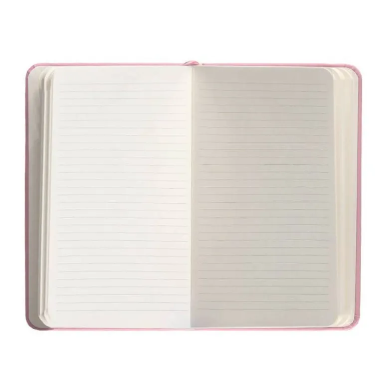 CUADERNO CON GOMILLA ANTARTIK NOTES TAPA DURA A6 HOJAS RAYAS ROSA PASTEL 100 HOJAS 80 GR FSC
