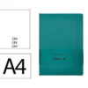 CUADERNO CON GOMILLA ANTARTIK NOTES TAPA DURA A4 HOJAS LISAS VERDE AGUAMARINA 100 HOJAS 80 GR FSC