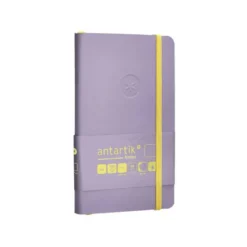 CUADERNO CON GOMILLA ANTARTIK NOTES TAPA BLANDA A6 HOJAS LISAS MORADO Y AMARILLO 100 HOJAS 80 GR FSC