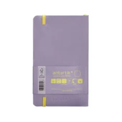 CUADERNO CON GOMILLA ANTARTIK NOTES TAPA BLANDA A6 HOJAS LISAS MORADO Y AMARILLO 100 HOJAS 80 GR FSC