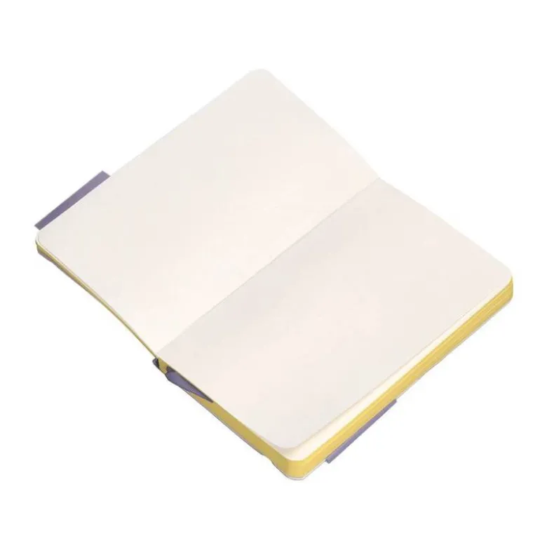 CUADERNO CON GOMILLA ANTARTIK NOTES TAPA BLANDA A6 HOJAS LISAS MORADO Y AMARILLO 100 HOJAS 80 GR FSC