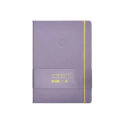 CUADERNO CON GOMILLA ANTARTIK NOTES TAPA DURA A4 HOJAS RAYAS MORADO Y AMARILLO 100 HOJAS 80 GR FSC