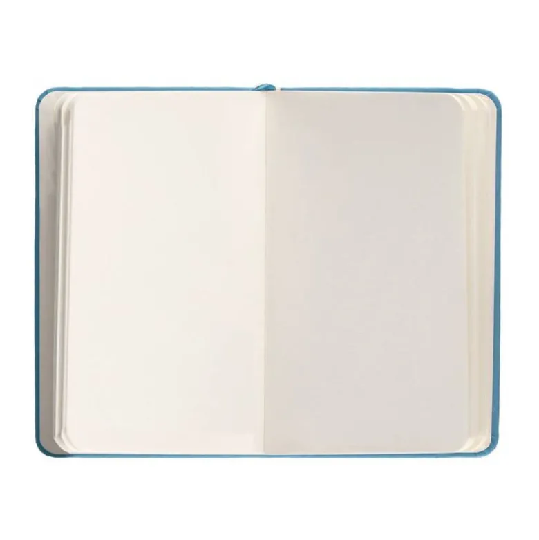 CUADERNO CON GOMILLA ANTARTIK NOTES TAPA DURA A6 HOJAS RAYAS AZUL CLARO 100 HOJAS 80 GR FSC
