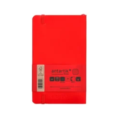 CUADERNO CON GOMILLA ANTARTIK NOTES TAPA BLANDA A6 CUADRICULA ROJO 100 HOJAS 80 GR FSC