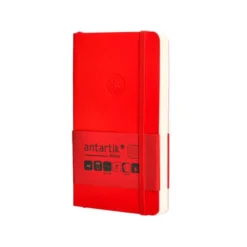 CUADERNO CON GOMILLA ANTARTIK NOTES TAPA BLANDA A6 CUADRICULA ROJO 100 HOJAS 80 GR FSC