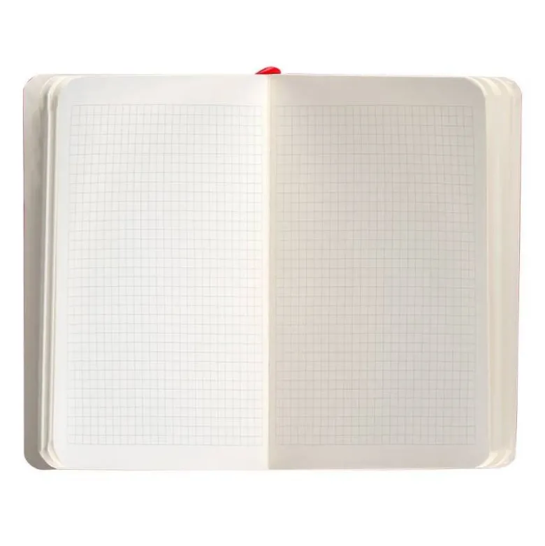 CUADERNO CON GOMILLA ANTARTIK NOTES TAPA BLANDA A6 CUADRICULA ROJO 100 HOJAS 80 GR FSC