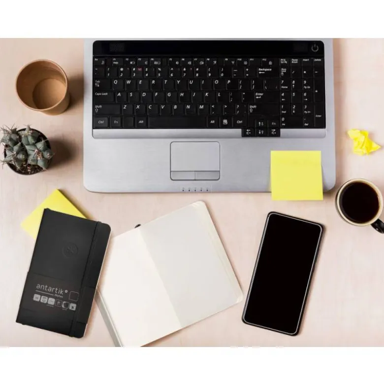 CUADERNO CON GOMILLA ANTARTIK NOTES TAPA BLANDA A6 HOJAS LISAS NEGRO 100 HOJAS 80 GR FSC
