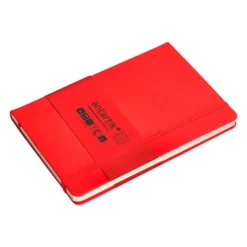CUADERNO CON GOMILLA ANTARTIK NOTES TAPA DURA A5 HOJAS CUADRICULA ROJO 100 HOJAS 80 GR FSC