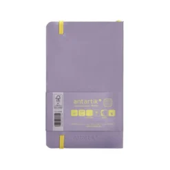 CUADERNO CON GOMILLA ANTARTIK NOTES TAPA BLANDA A6 CUADRICULA MORADO Y AMARILLO 100 HOJAS 80 GR FSC