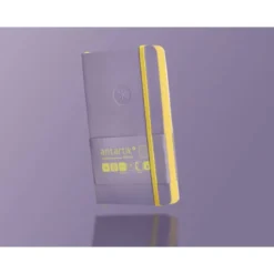 CUADERNO CON GOMILLA ANTARTIK NOTES TAPA BLANDA A6 CUADRICULA MORADO Y AMARILLO 100 HOJAS 80 GR FSC