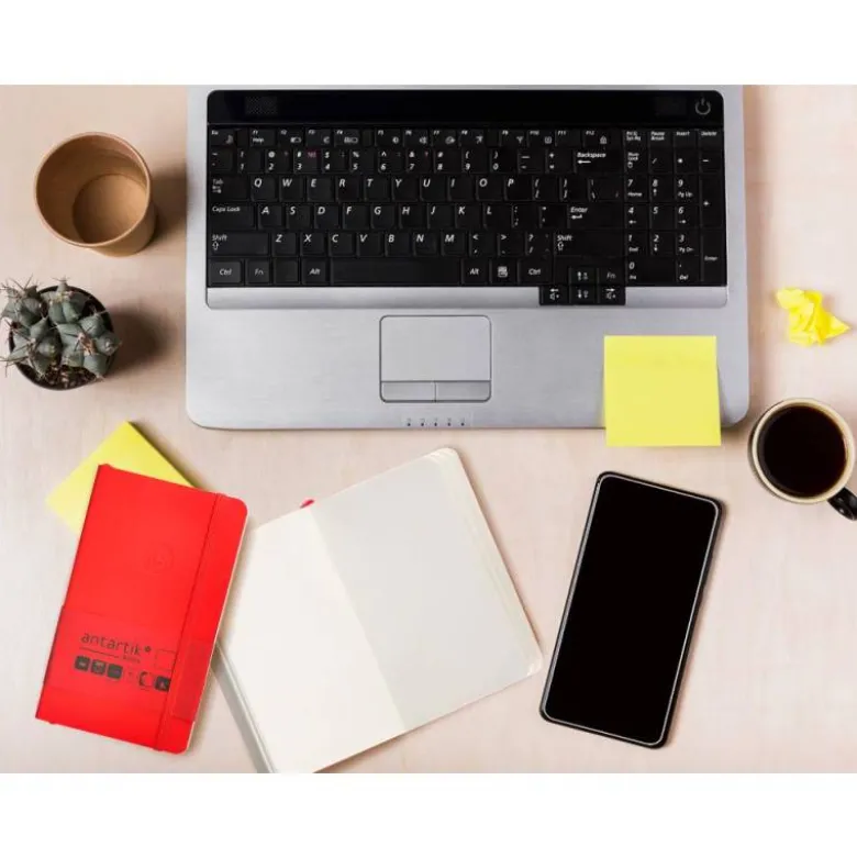 CUADERNO CON GOMILLA ANTARTIK NOTES TAPA BLANDA A6 HOJAS LISAS ROJO 100 HOJAS 80 GR FSC