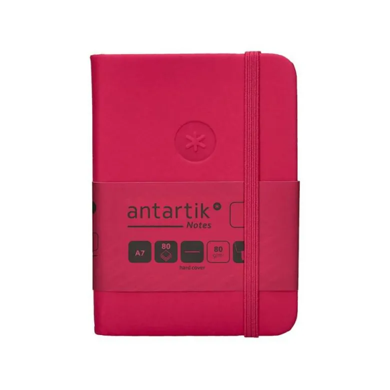 CUADERNO CON GOMILLA ANTARTIK NOTES TAPA DURA A7 HOJAS LISAS BURDEOS 80 HOJAS 80 GR FSC