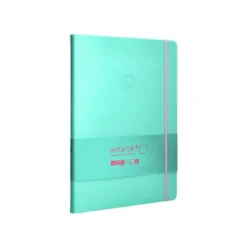 CUADERNO CON GOMILLA ANTARTIK NOTES TAPA DURA A4 HOJAS LISAS ROSA Y TURQUESA 100 HOJAS 80 GR FSC