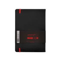 CUADERNO CON GOMILLA ANTARTIK NOTES TAPA DURA A5 HOJAS LISAS NEGRO Y ROJO 100 HOJAS 80 GR FSC
