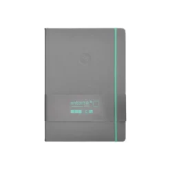 CUADERNO CON GOMILLA ANTARTIK NOTES TAPA DURA A4 HOJAS LISAS GRIS Y TURQUESA 100 HOJAS 80 GR FSC