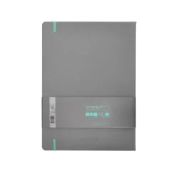 CUADERNO CON GOMILLA ANTARTIK NOTES TAPA DURA A4 HOJAS LISAS GRIS Y TURQUESA 100 HOJAS 80 GR FSC