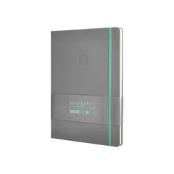 CUADERNO CON GOMILLA ANTARTIK NOTES TAPA DURA A4 HOJAS LISAS GRIS Y TURQUESA 100 HOJAS 80 GR FSC