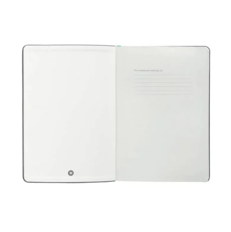 CUADERNO CON GOMILLA ANTARTIK NOTES TAPA DURA A4 HOJAS LISAS GRIS Y TURQUESA 100 HOJAS 80 GR FSC