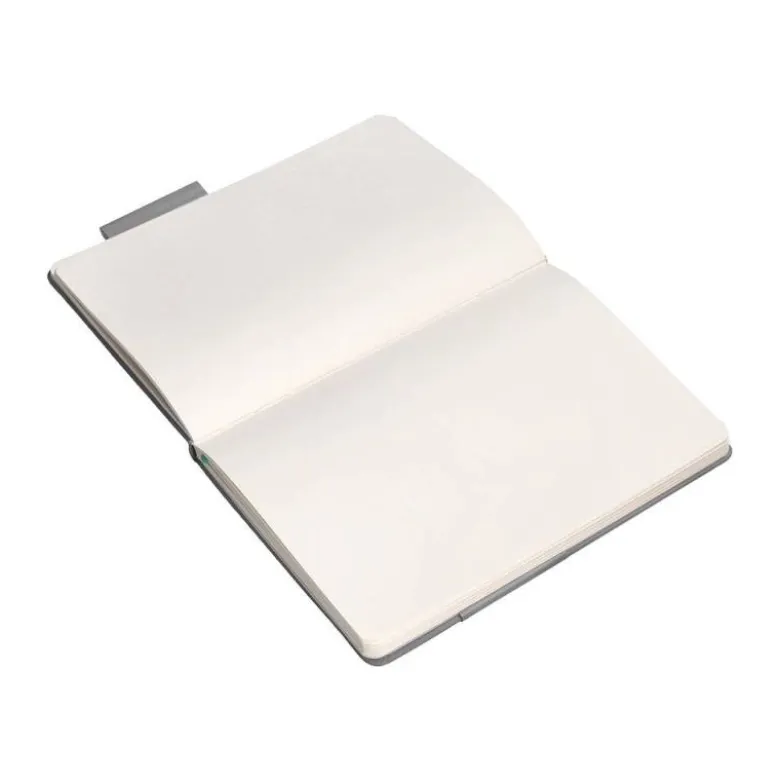 CUADERNO CON GOMILLA ANTARTIK NOTES TAPA DURA A4 HOJAS LISAS GRIS Y TURQUESA 100 HOJAS 80 GR FSC