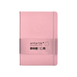 CUADERNO CON GOMILLA ANTARTIK NOTES TAPA DURA A5 HOJAS PUNTOS ROSA PASTEL 100 HOJAS 80 GR FSC