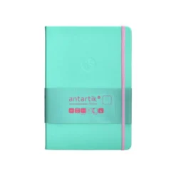 CUADERNO CON GOMILLA ANTARTIK NOTES TAPA DURA A5 HOJAS LISAS ROSA Y TURQUESA 100 HOJAS 80 GR FSC
