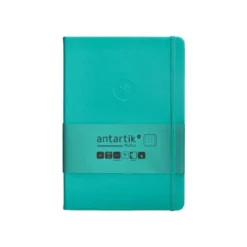 CUADERNO CON GOMILLA ANTARTIK NOTES TAPA DURA A5 HOJAS PUNTOS TURQUESA 100 HOJAS 80 GR FSC
