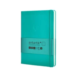 CUADERNO CON GOMILLA ANTARTIK NOTES TAPA DURA A5 HOJAS PUNTOS TURQUESA 100 HOJAS 80 GR FSC